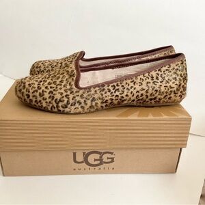 UGG ALLOWAY METALLIC LEOPARD CALF HAIR Ballet Flats Shoes NEW